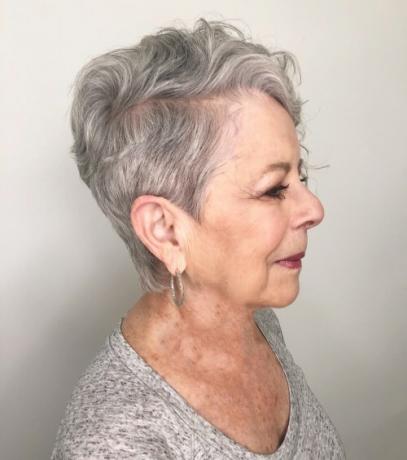 A Up Curly Tapered Pixie