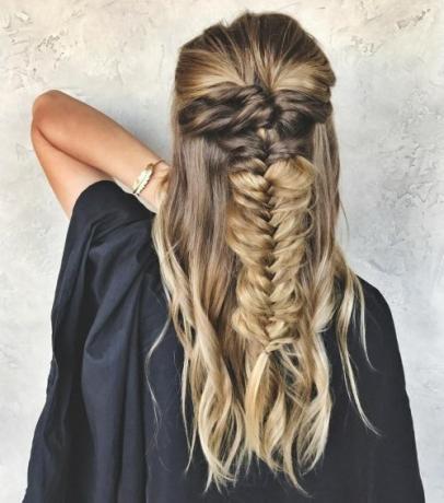 Half Updo With Fishtail