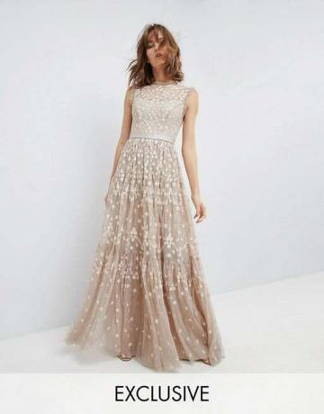Needle & Thread High Neck Maxi Gown με Κέντημα και Διακόσμηση
