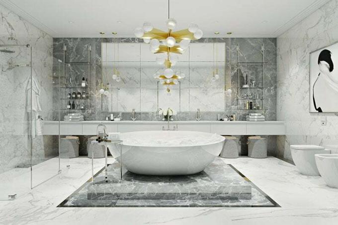 Galvenā marmora vannas istaba