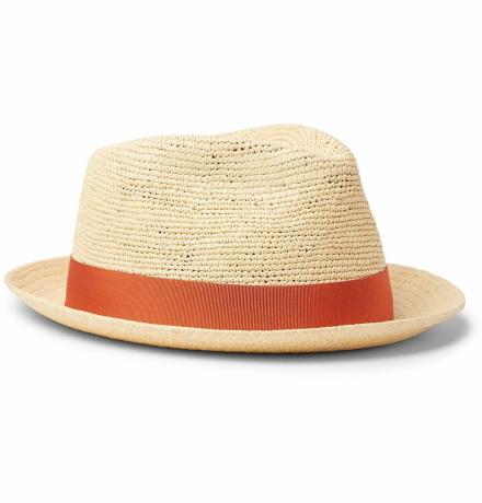 Malý brimmed Grosgrain orezaný slamený panamský klobúk