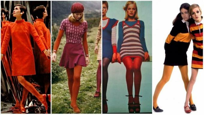 60 के दशक की शैली के रंगीन चड्डी