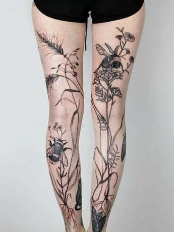 Tetovanie včelej nohy