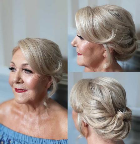 Rolled Chignon Updo Over 50