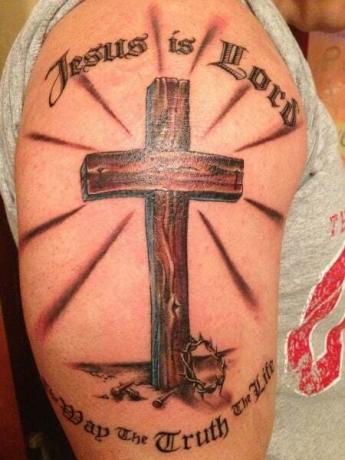 Jesus är kung tatuering