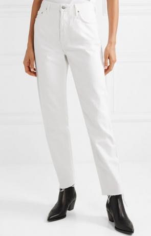 Grlfrnd Devon gerafelde jeans met hoge taille en rechte pijpen
