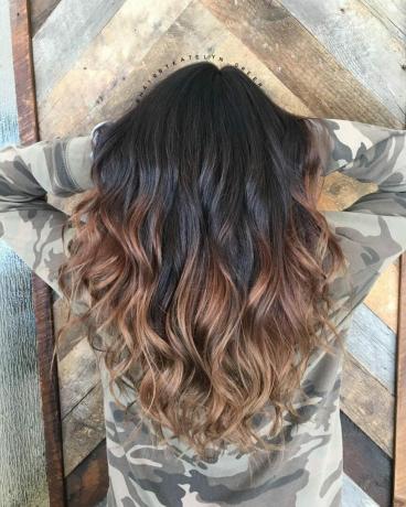 Black to Caramel Ombre